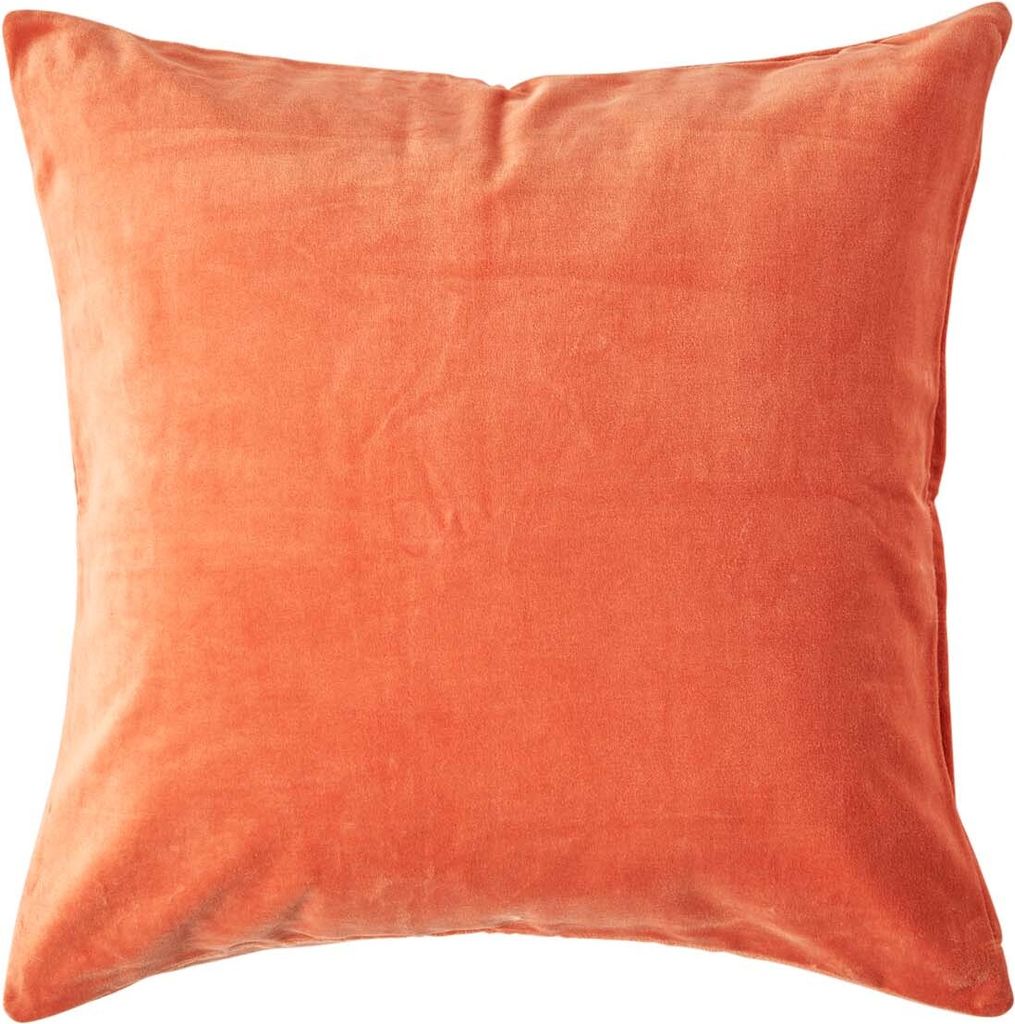 HOMESCAPES Samt-Kissenbezug in Orange, 40 x 40 cm Produktbild 