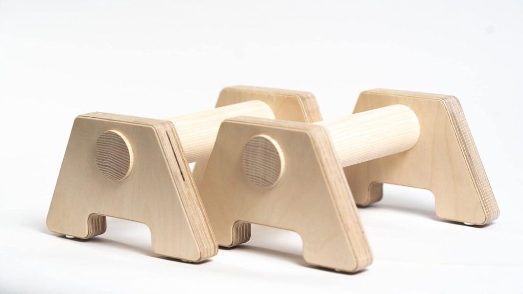 Push-up-Griffe für Fitness und Calisthenics - Ergonomische Parallettes aus Birkensperrholz