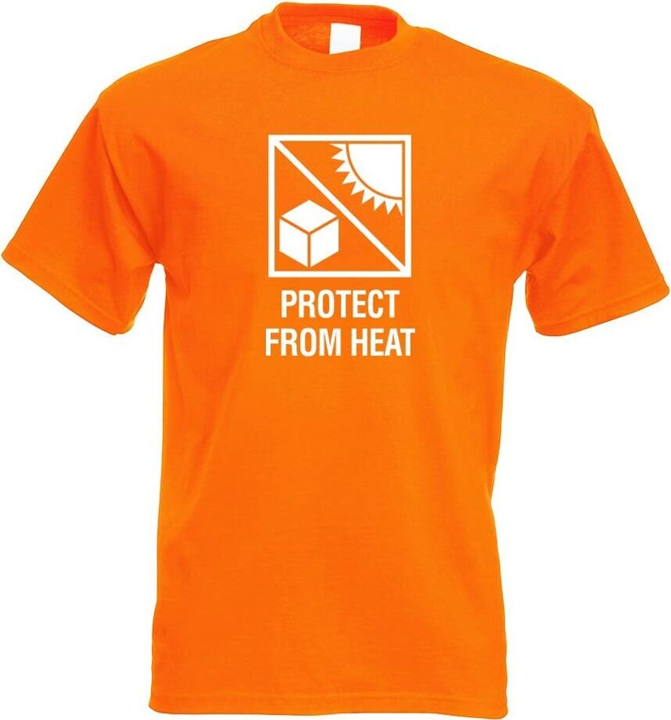 Kiwistar - T-Shirt - orange - Protect Form Heat - hitze Motiv Bedruckt Funshirt Design Print - mit Motiv Bedruckt - Funshirt Design - Sport - Freiz...