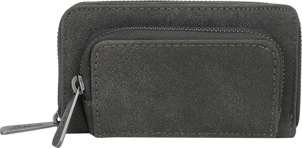 Grand Portefeuille Femme en Simili Cuir Marron Foncé avec Zip Intégral