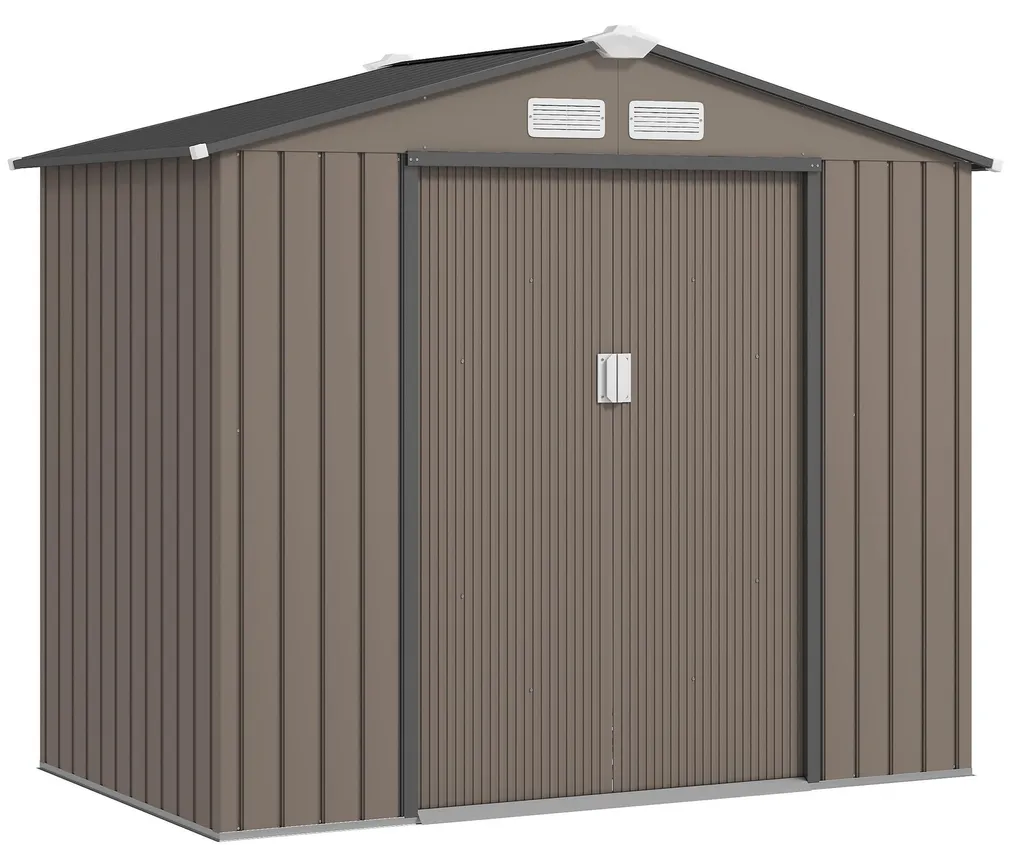 Abri de Jardin Anti-Corrosion 2,5 m2, Cabane Métal pour Jardin Rangement