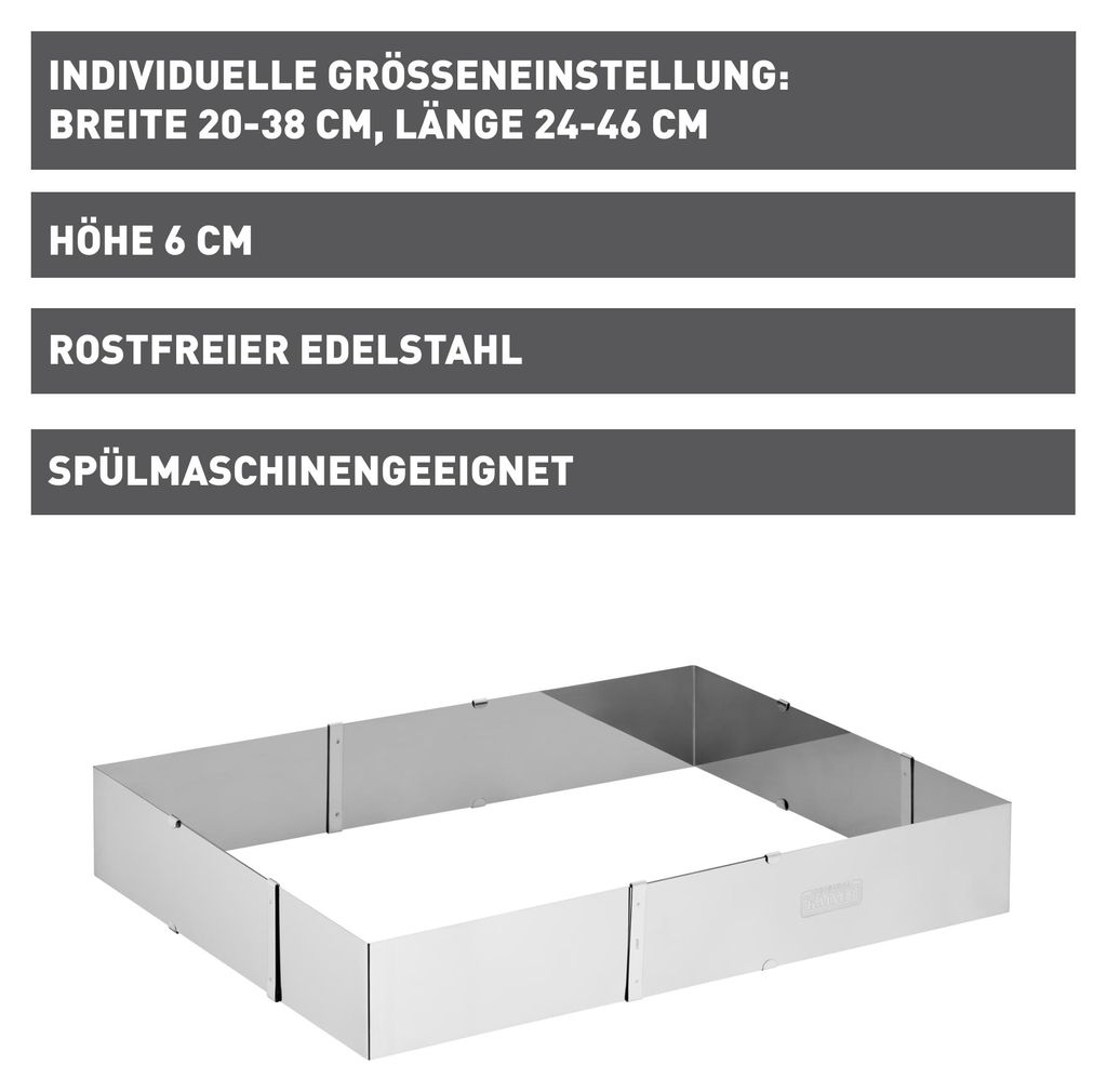 KAISER Backrahmen Patisserie ausziehbar 24-46x20-38cm Immagine del prodotto 