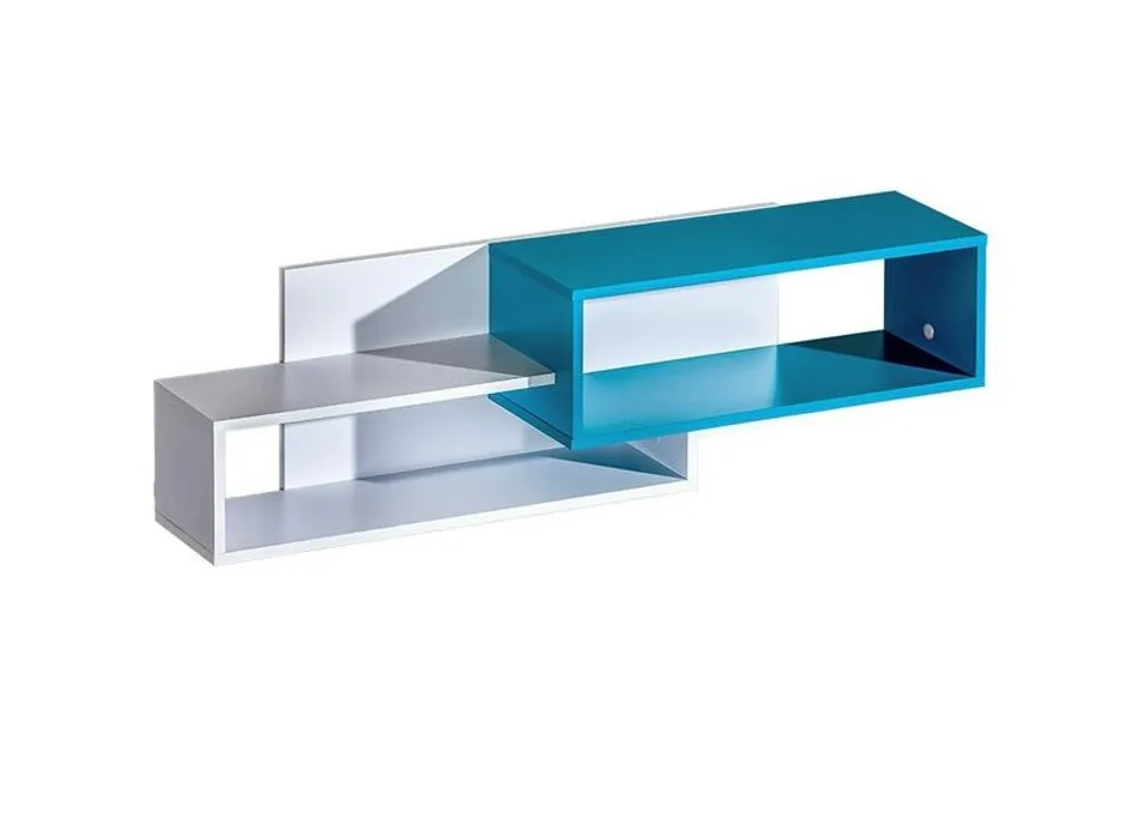 Étagère Murale Design SINCE Coloris Blanc et Turquoise pour Décoration