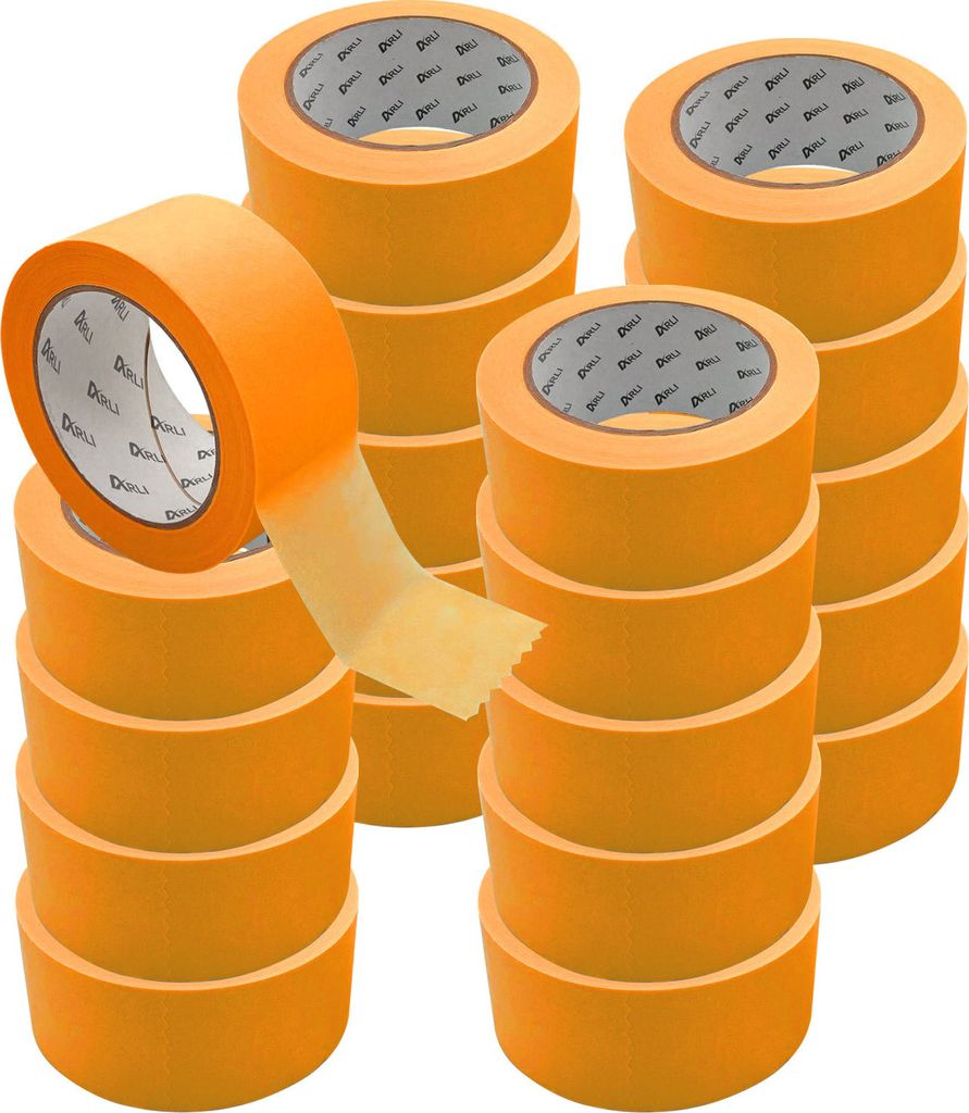 ARLI 20x Kreppband Goldband 50 mm x 50m Acrylat Abdeckbänder ECO für Maler und Lackierer