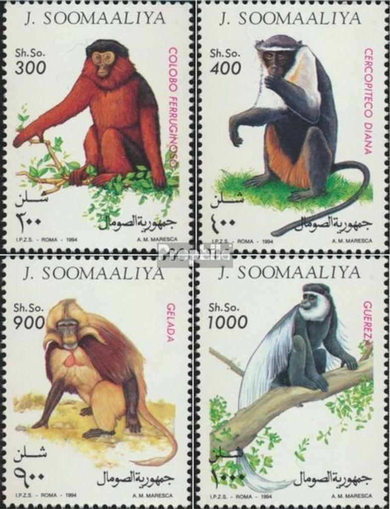Briefmarken Somalia 1994 Mi 520-523 (kompl.Ausg.) postfrisch Affen