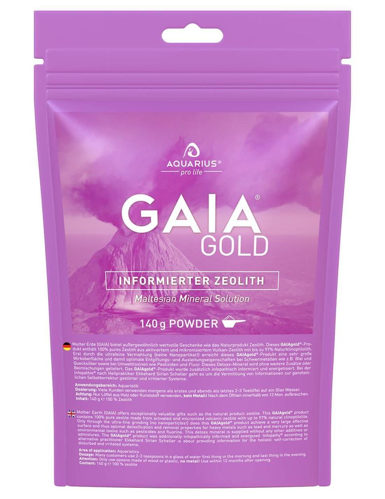 AQUARIUS pro life - GAIAgold - 140g Zeolith Pulver I informiert & energetisiert nach HP E.S. Scheller - optimaler Detox