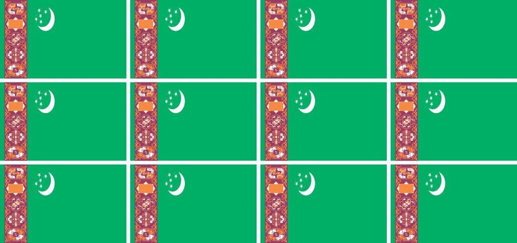 Mini Aufkleber Set - Pack glatt - 50x31mm - selbstklebender Sticker - Turkmenistan - Flagge / Banner / Standarte fürs Auto, Büro, zu Hause und di...