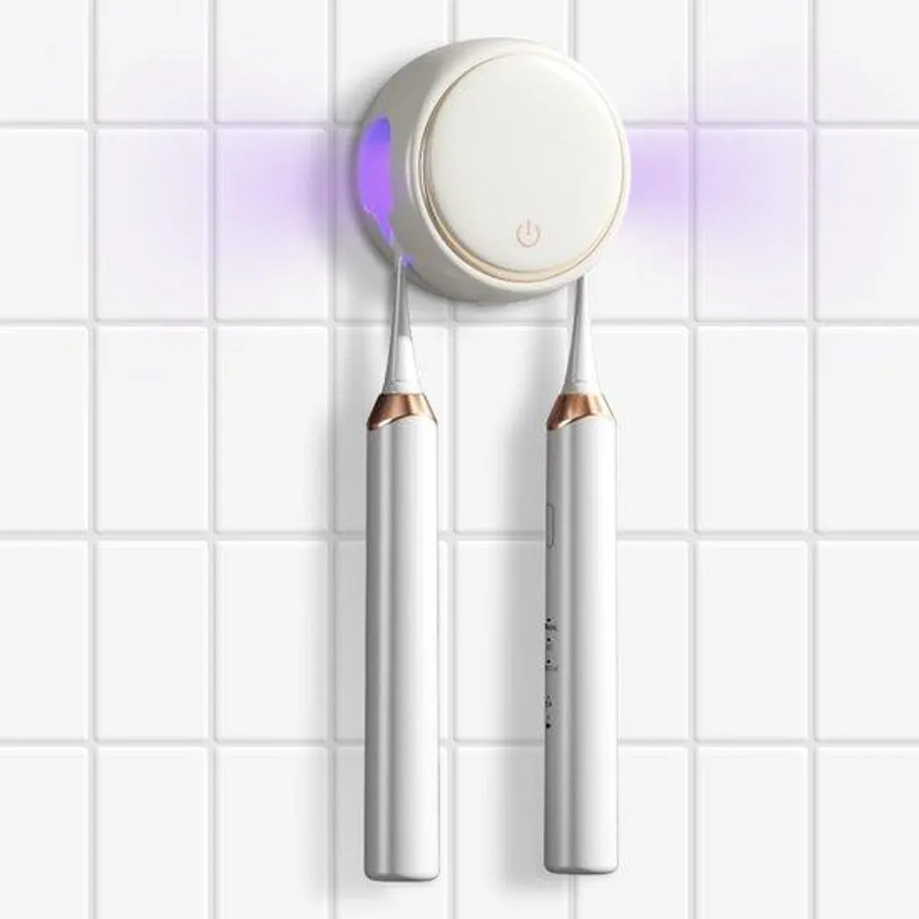 Nettoyeur brosses à dents UV blanc mural avec séchage intégré V2