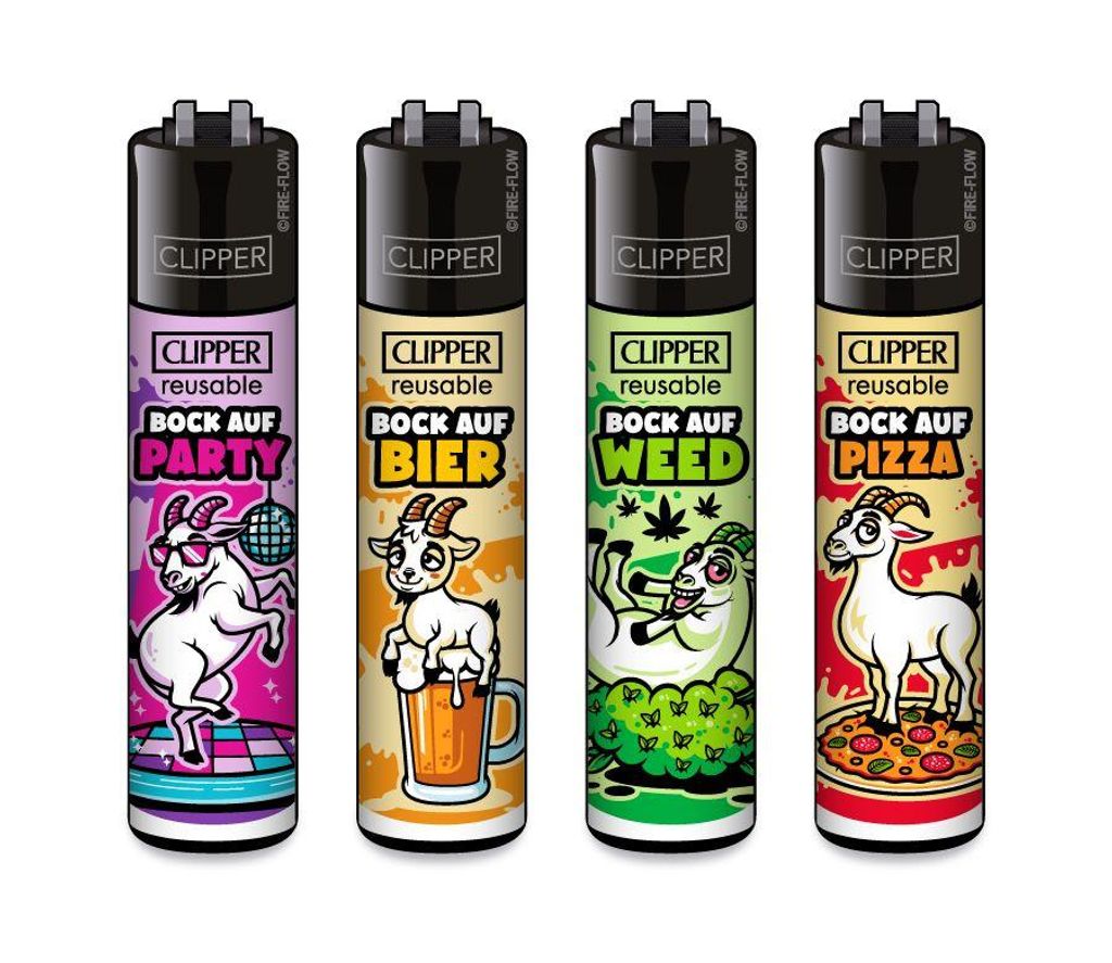 Clipper Feuerzeug 4er Set Bock auf Produktbild 
