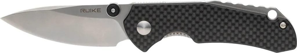 Couteau pliant compact Ruike P671-CB en fibre de carbone et acier sandvik