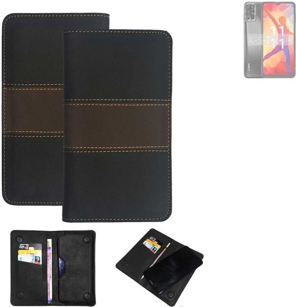 K-S-Trade Hülle Handyhülle kompatibel mit Lava Yuva Pro Schutzhülle Walletcase Bookstyle Tasche Schutz Case Handytasche Wallet Cover Kunstleder