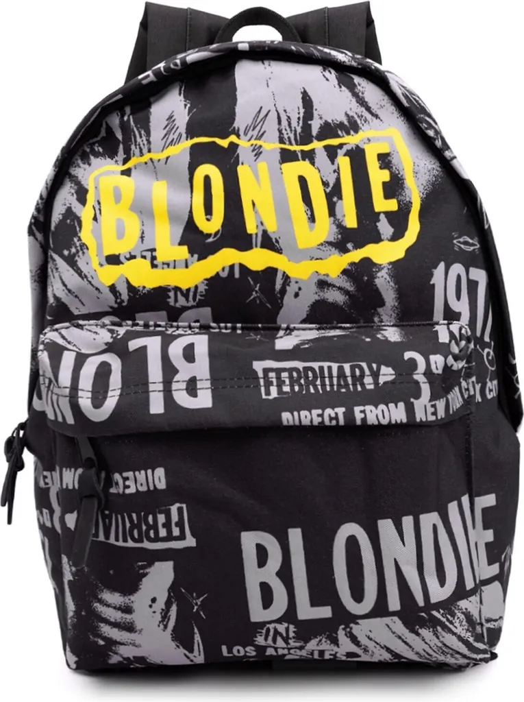 Blondie Sac à dos 3rd February 1977 LA Concert NS6927 Noir Blanc Jaune