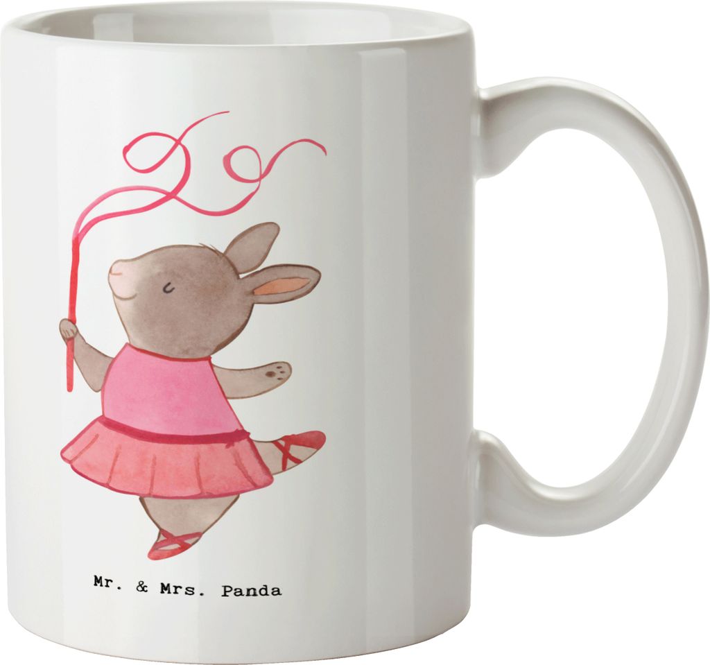 Mr. & Mrs. Panda Kaffeebecher Balletttänzerin Herz - Weiß - Geschenk, Ballett, Tanzen, Becher, Ballerina, kaffeetasse bedruckt, Pott, Tasse mit M...