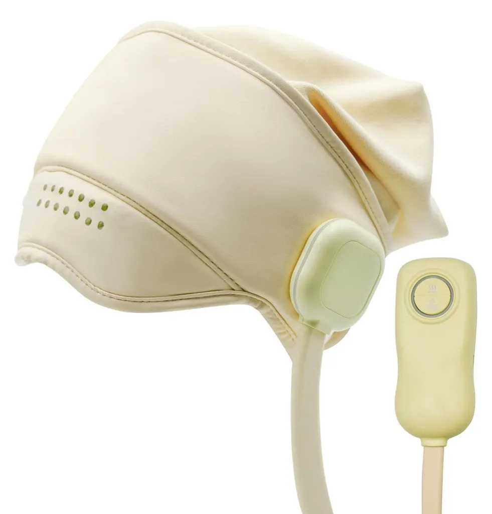 Massageur tête yeux contre fatigue oculaire chauffant 2500mAh beige PU