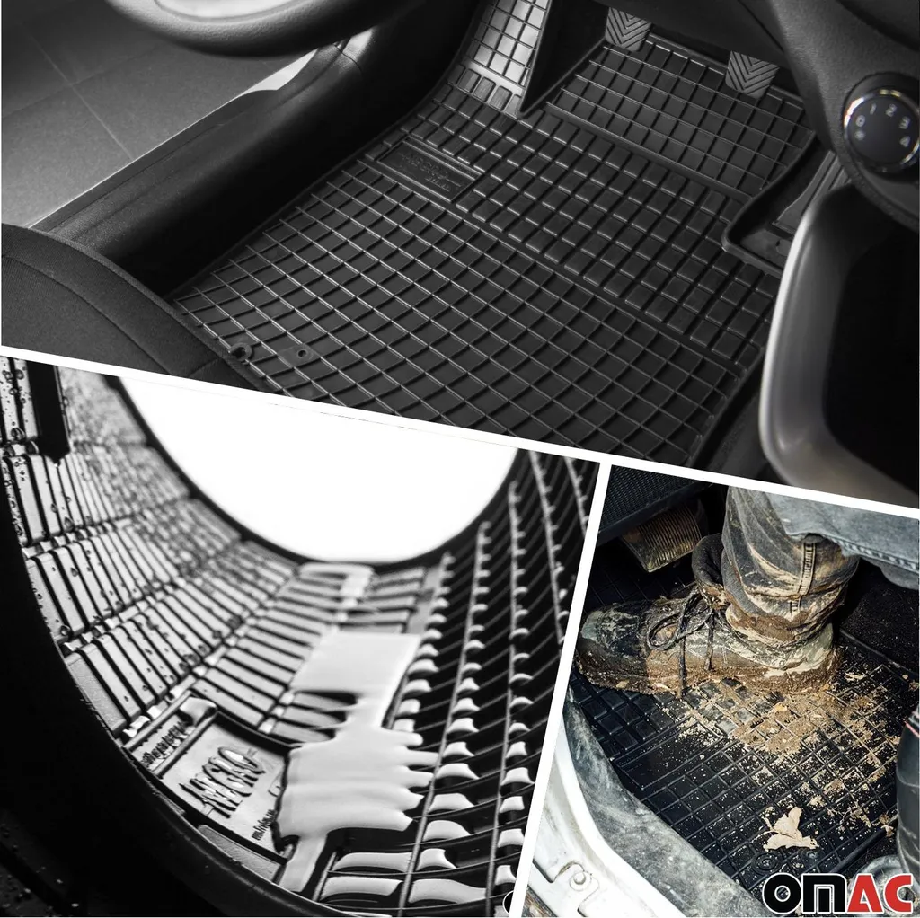 Set di tappetini e rivestimenti per il bagagliaio per Dacia Sandero 2012-2024 in gomma nera 5x - 2