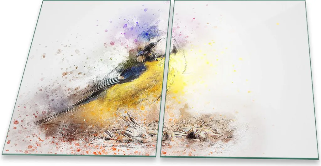 Copri Piano Cottura Induzione 80x52 cm Vetro Temperato Giallo Uccello