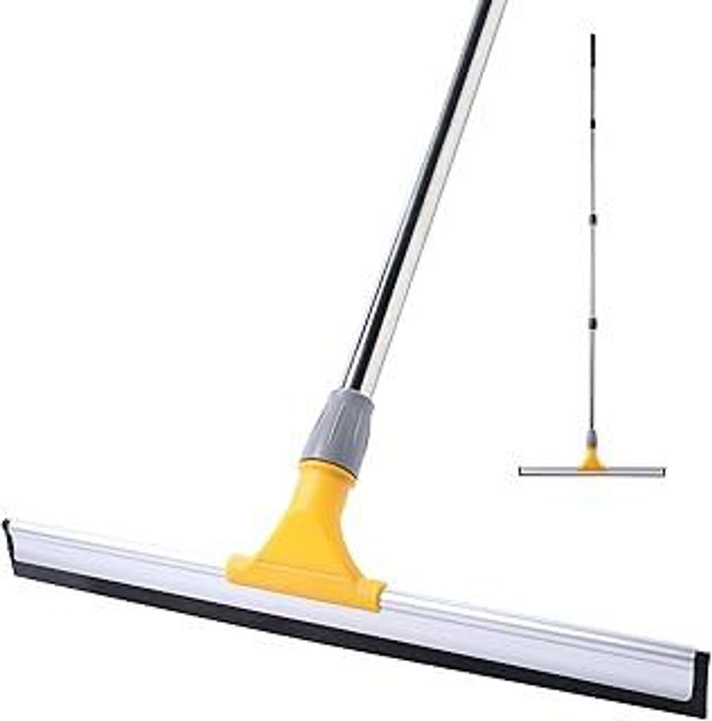 Yocada 45 cm Bodenabzieher Gummi TPR Klinge Schrubber Besen 157 cm Stange Haushalt Besen für Garage Innenhof Dusche Badezimmer Boden Marmor Glas F...