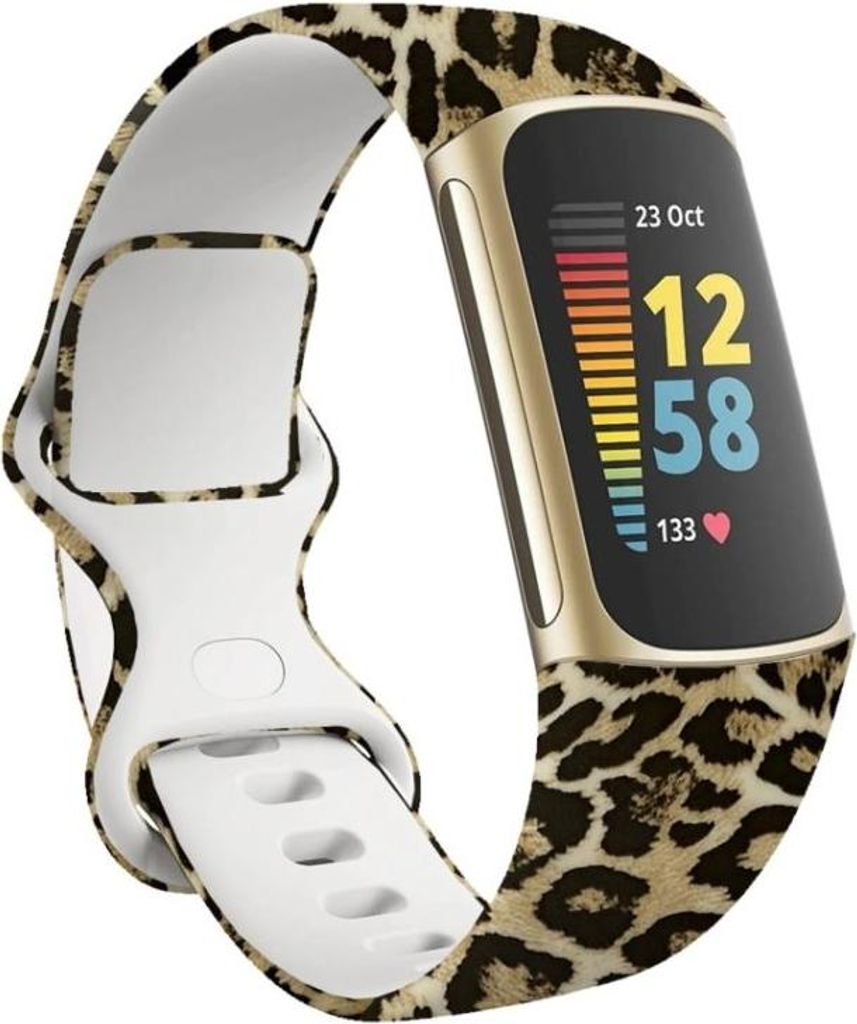 Silikon-Smartwatch-Armband – Passend für Lucky Leopard Fitbit Charge 5 / Fitbit Charge 6 – Strap-it Uhrenarmband / Armband / Armband – Grö...
