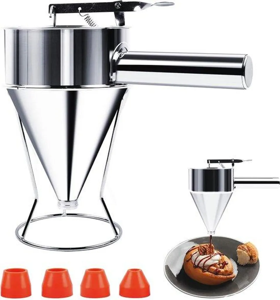 Doseur de pâte 1200 ml en acier inoxydable à 4 buses interchangeables