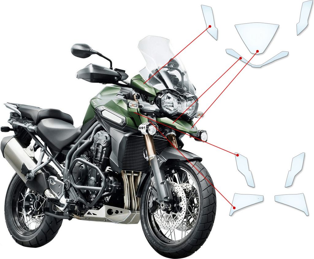 Lackschutzfolie Steinschlagschutz passend für Triumph TIGER EXPLORER 1050 (2015-2017) nur PU