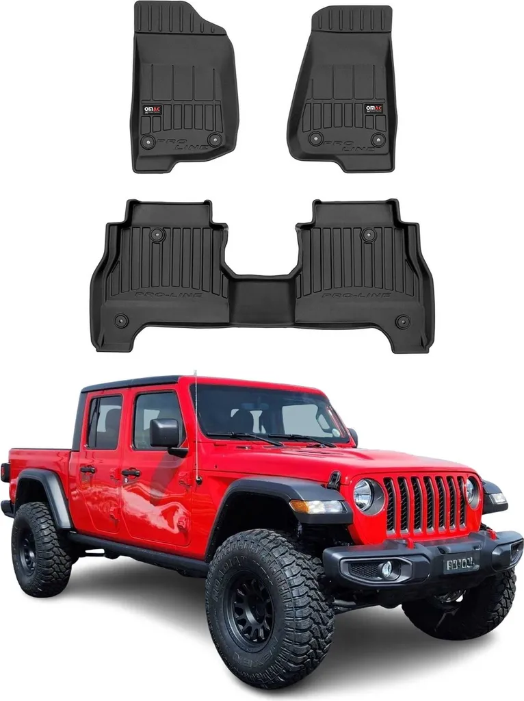 2020-2025 Jeep Gladiator Pick -up Tappetini TPE Nero 3 pz