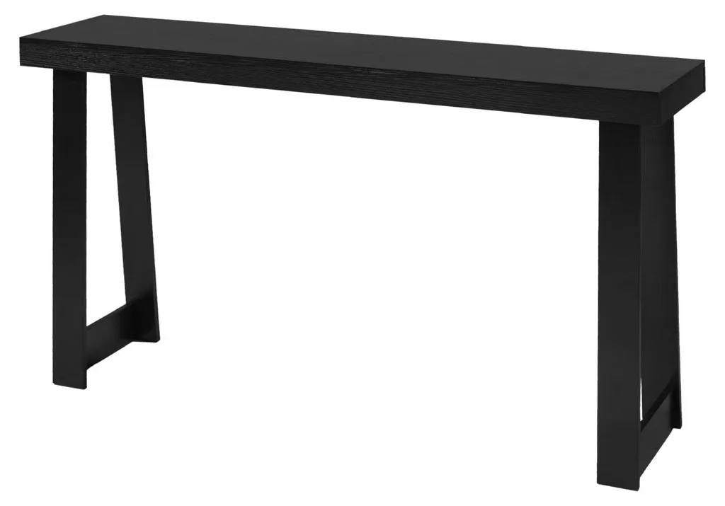 Table console 140 cm noire en bois meuble entrée étroit bureau moderne