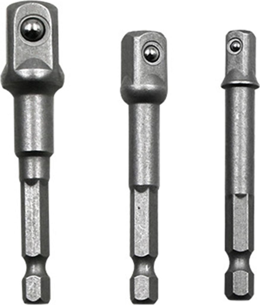 3/8-teilige Steckschlüssel-Adapterstange, Sechskantschaft auf Vierkantkopf, 1/4 3/8 1/2 Zoll, Druckluftschrauber-Steckschlüssel-Verbindungsstange...