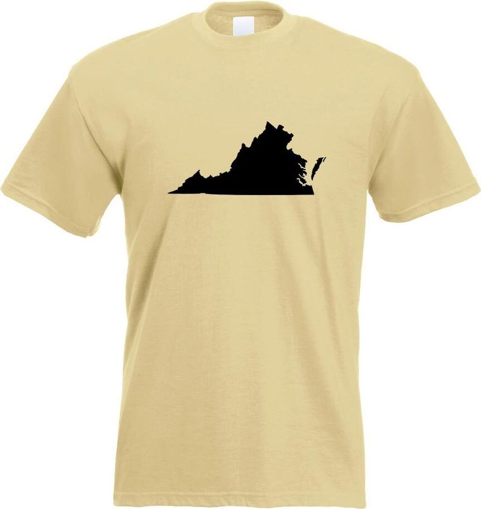 Kiwistar - T-Shirt - Khaki - USA - Bundesstaat - Virginia Herren Funshirt Bedruckt Design Sprüche Spruch Motive - mit Motiv Bedruckt - Funshirt De...