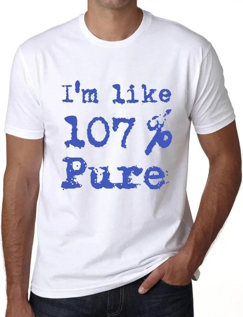Herren Grafik T-Shirt Ich bin zu 107% rein – I'm Like 107% Pure – Öko-Verantwortlich Vintage Jahrgang Kurzarm Lustige Druck Geburtstag Geschen...