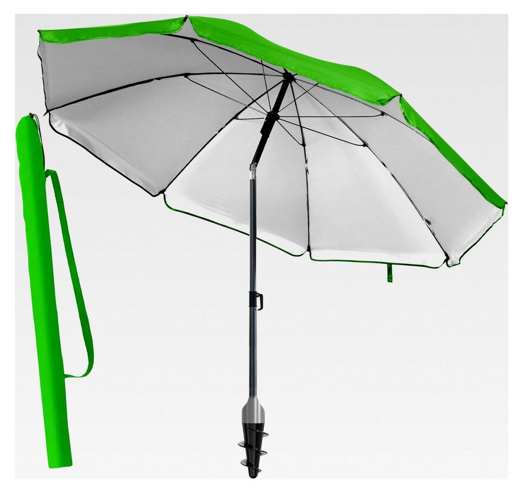 Sonnenschirm für Strand und Balkon Ø 180 cm, Grün - UPF 50+