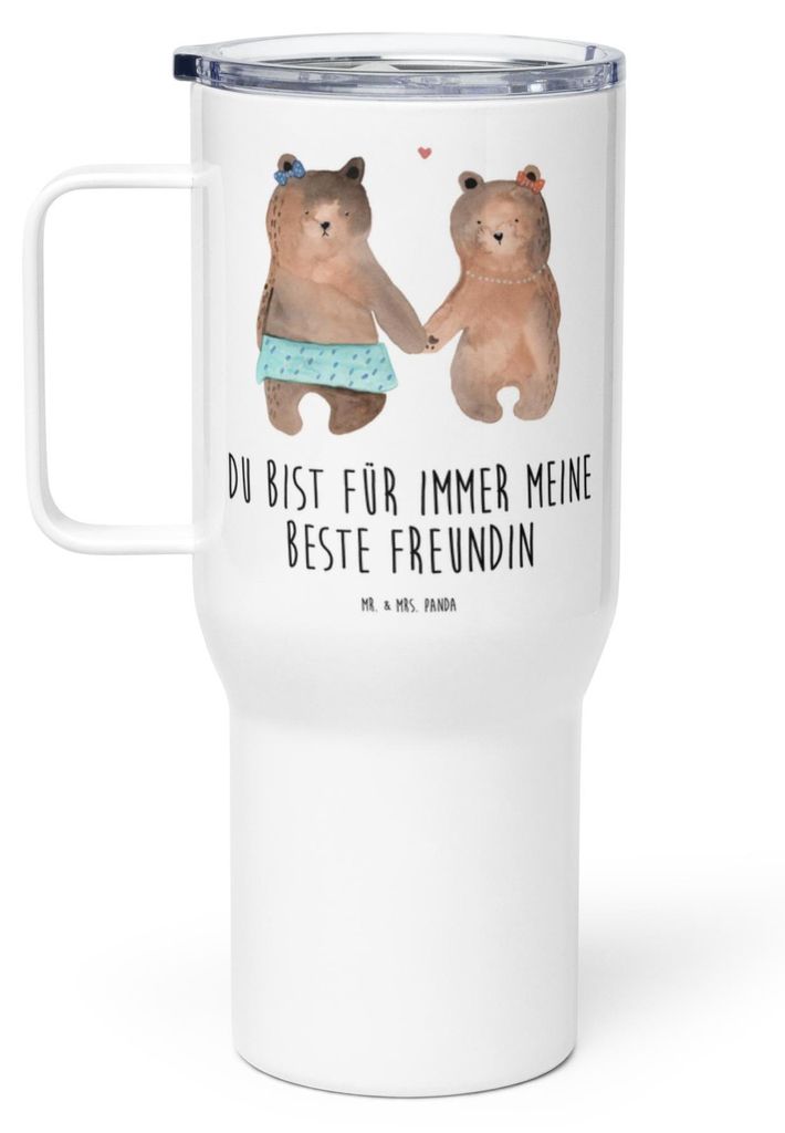 Mr. & Mrs. Panda thermosbecher Bär Freundin - Weiß - Geschenk, Trinkgefäß, Thermobecher, Teebecher, Edelstahl Tasse, Teddy, Kaffee-to-go-Becher