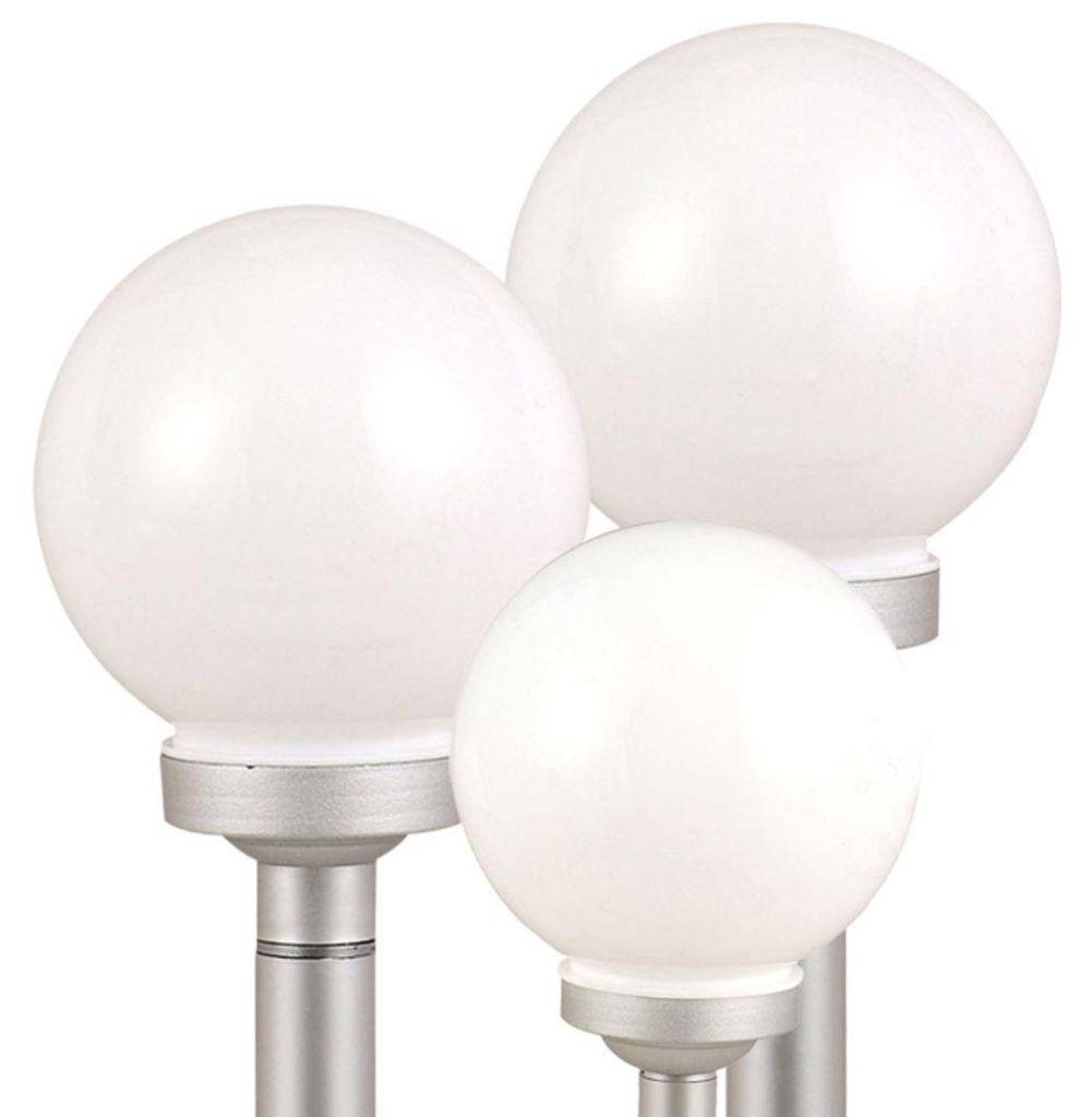 3er Set LED Außen Solarleuchten, Kugel weiß, 15 und 20 cm Produktbild 