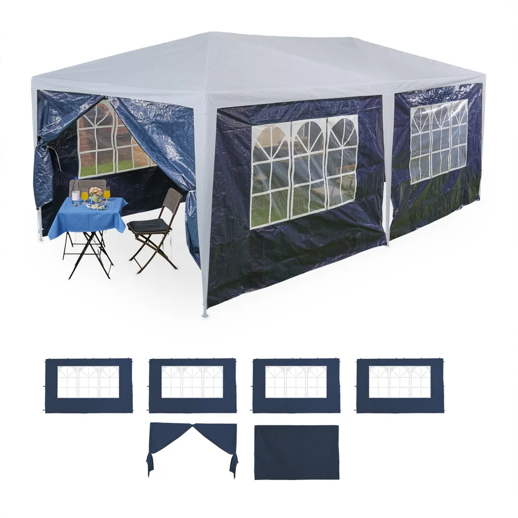 Migliora il Tuo Gazebo: Set 6 Pareti Blu Relaxdays in Polietilene