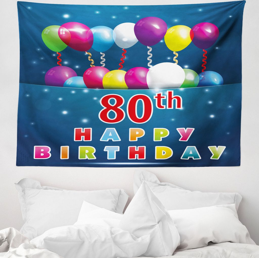 ABAKUHAUS Bunt Wandteppich, Blau Farbiger Hintergrund aus Weiches Mikrofaser Stoff Waschbar ohne Verblassen Digitaldruck, 150 x 110 cm, Mehrfarbig