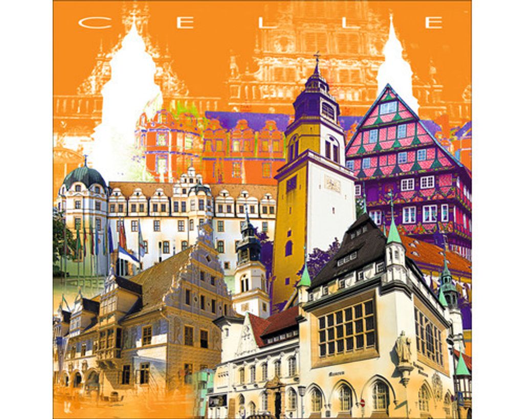 Glasbild Celle Wahrzeichen IV 80x80 cm