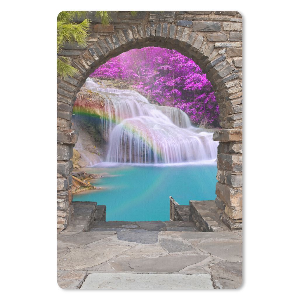 MuchoWow® Mauspad Mousepad Blumen - Regenbogen - Wasserfall Produktbild 