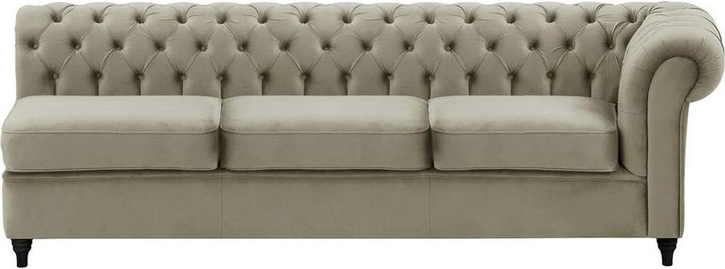 Chesterfield Modul - Dreisitziges Seitenelement, rechts (3R)-Velluto 17-black