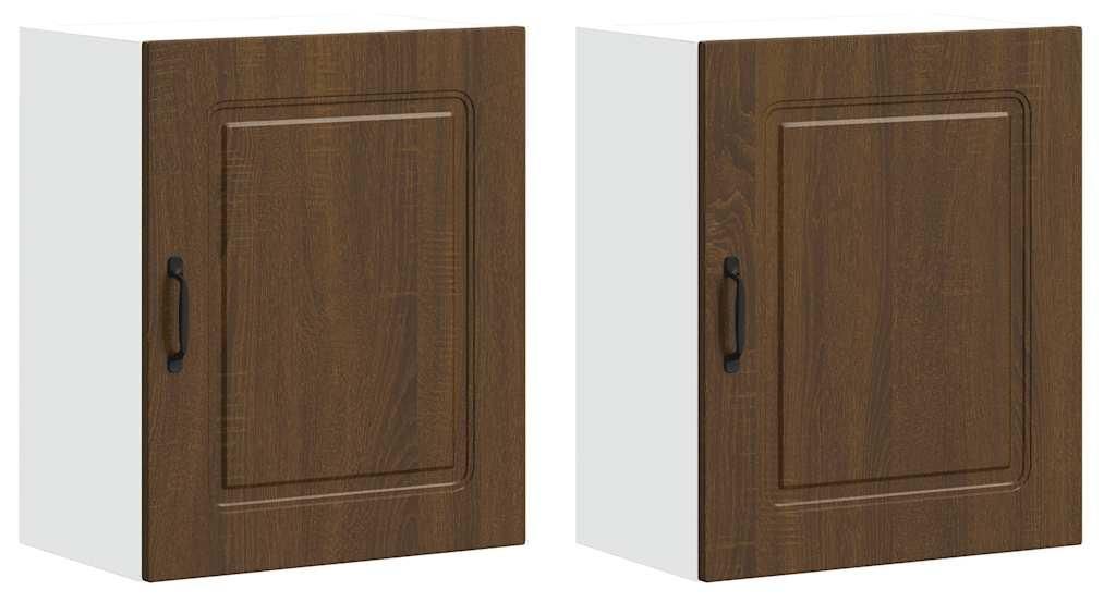 vidaXL Küchen-Hängeschränke 2 Stk. Kalmar Braun Eichen-Optik Holzwerkstoff