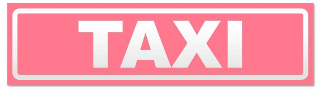 Kiwistar - Autoaufkleber - Hellrosa - 45 x 12 cm - Ta x i invertiert - Hinweis Aufkleber Sticker für Auto, Kfz, Fahrrad, PKW, LKW