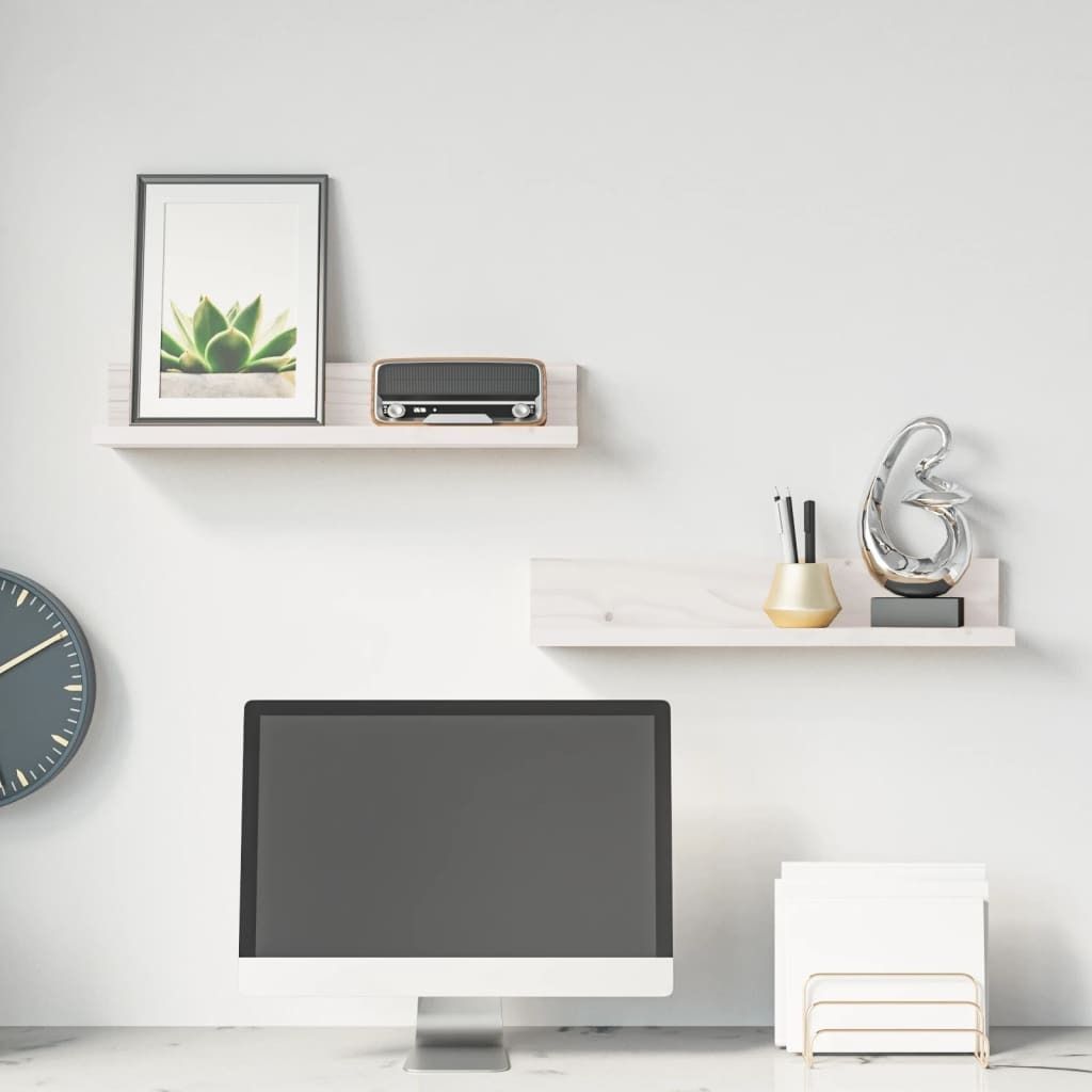 Maison Exclusive - Wandregale 2 Stk. Weiß 50x11x9 cm Massivholz Kiefer