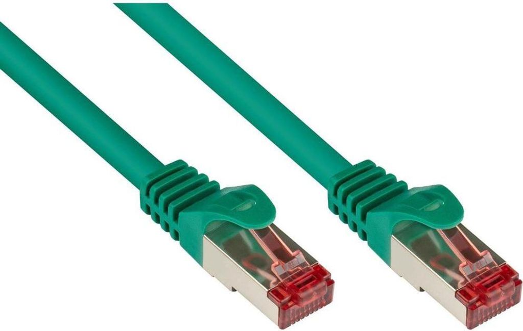 Cat.6 S/FTP Patchkabel mit Rastnasenschutz, 40m, grün