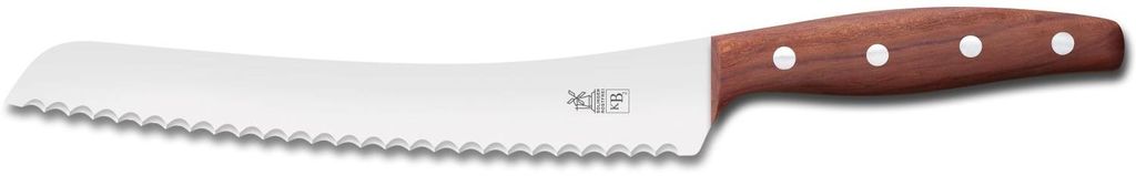 Windmühlenmesser Brotsägemesser "BrotBeidhänder" K B2 rostfrei, blaugepließtet, Griff Pflaume für Rechts- und Linkshänder mit