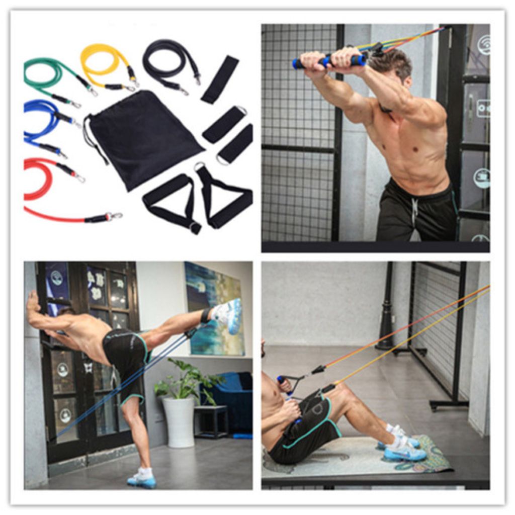 11 in 1 Fitnessband Expander Set Gymnastikbänder Widerstandsbänder Yoga Latex