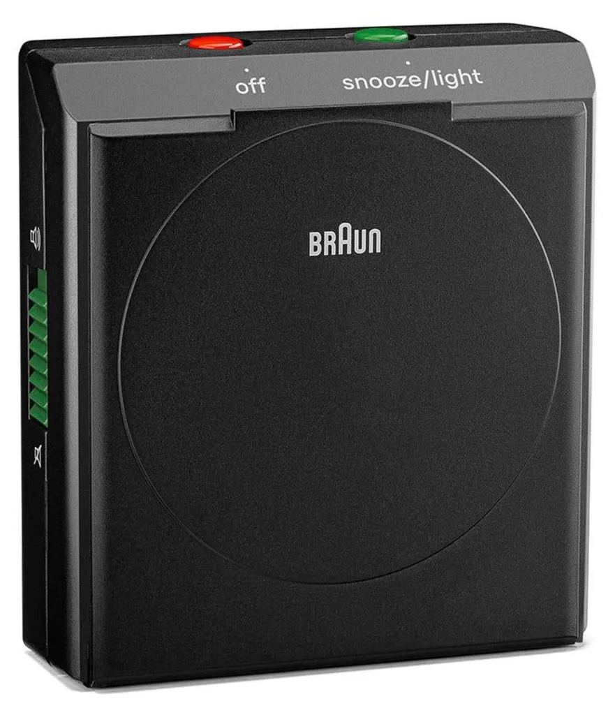 Braun BC05B Réveil Quartz Analogique Noir Classique Haute Précision