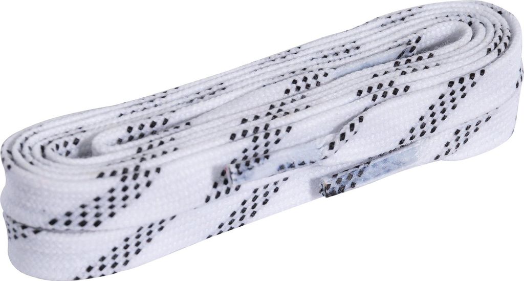 MYFIT flache, gewachste Schnürsenkel Weiß, Metallenden, verschiedene Längen