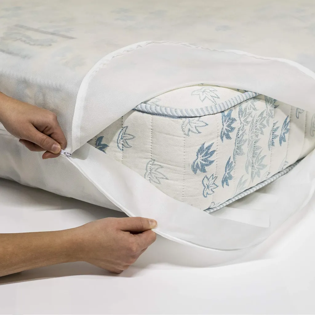 Housse de matelas 160x190 anti-glissement avec 2 taies d'oreiller 50x80