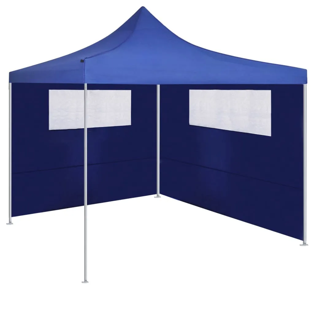 Telo Laterale per Gazebo 6x2m Blu vidaXL | Accessorio con Finestre