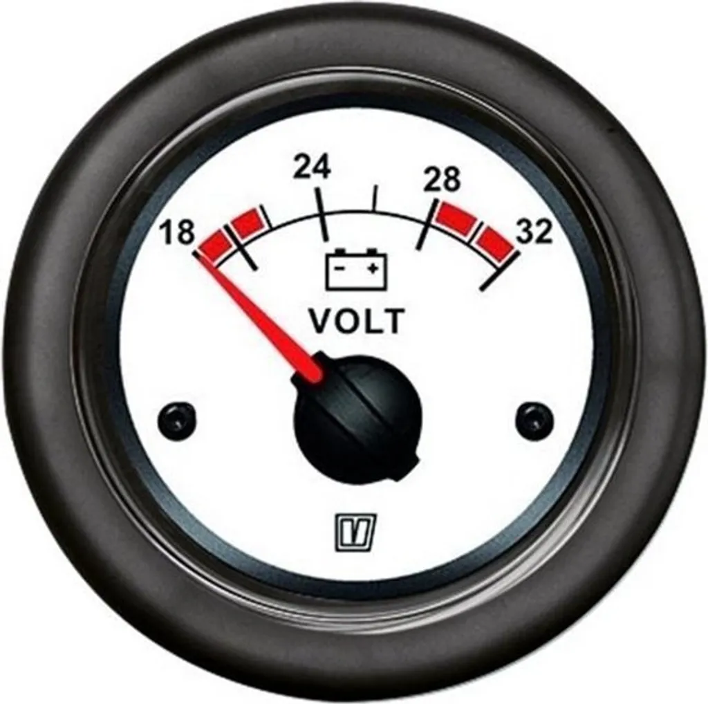 Voltmètre VETUS VLT24W analogique 24V blanc haute précision de lecture