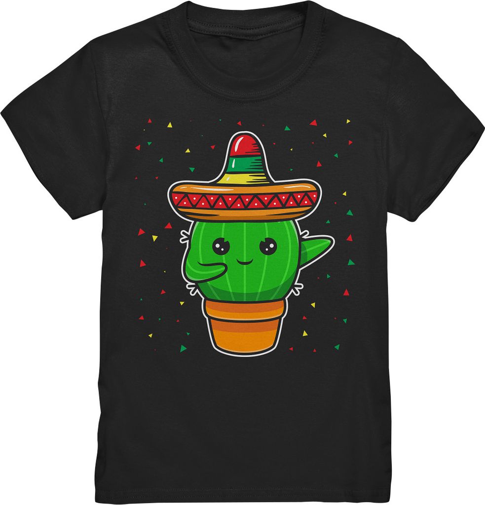 Party Mexiko Kaktus T-Shirt – Black / 134/146 (9-11) Produktbild 