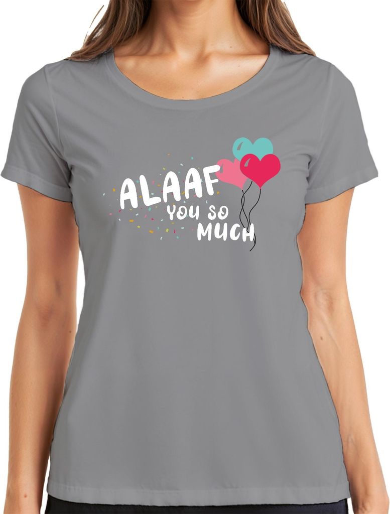 ALAAF You So Much Karneval Köln Konfetti Herzballons Lustig Damen T-Shirt, Grau, XXL